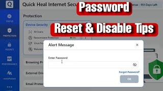 Quick Heal Antivirus Software Password Reset & Desable 