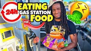 Eating GAS STATION FOOD for 24 Hours 