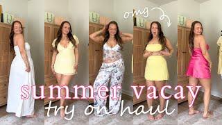 BEGINNING BOUTIQUE TRY ON HAUL  vacation casual & night out outfits for US 810 midsize body types