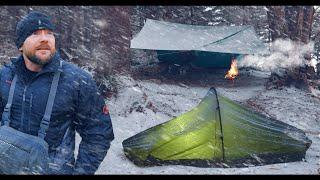 Direct Hit - Snow and Ice Camping in the Mountains of NC - Winter Storm Warning