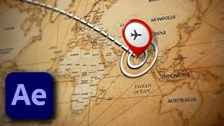 Clean 3D Animated Travel Map Tutorial After Effects