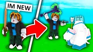 I pretended to be a noob then DESTROYED everyone.. Roblox Bedwars