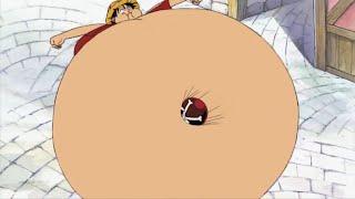 Luffy deflects a cannonball