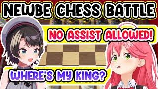 Hilarious newbie chess battle between Subaru and Miko