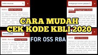 Cara Cepat Mencari Kode KBLI 2020 dalam OSS Berbasis Risiko OSS RBA