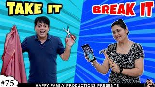 TAKE IT BREAK IT  Comedy Couple Challenge  Funny Game Take It Break It Give It  Ruchi and Piyush