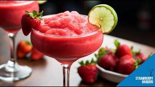 Strawberry Daiquiri Classic & Frozen  - How to make a Strawberry Daiquiri Cocktail Recipe Popular