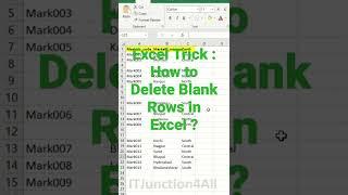 How to Delete Blank Rows in Excel ?  Excel Tips & Tricks #shorts