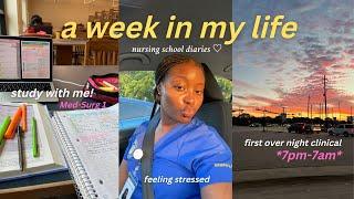 a week in the life of a nursing student  studying night shift and feeling stressed