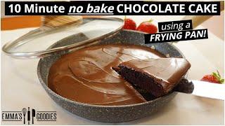 Easy 10 Minute CHOCOLATE CAKE in Frying Pan NO Oven
