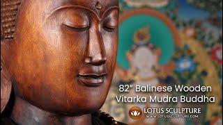 82 Hand Carved Wood Vitarka Buddha Statue www.lotussculpture.com