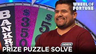 Andrew Wins Over $11000 in the Prize Puzzle Round  Wheel of Fortune