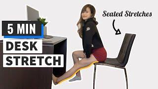 5 min Seated Desk Stretches - Full Body Stretches at your Desk