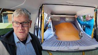 DAS ECHTE 2.300 € WOHNMOBIL - in 2 Minuten umgebaut und fest installiert Autohimmelbett VW Caddy uva