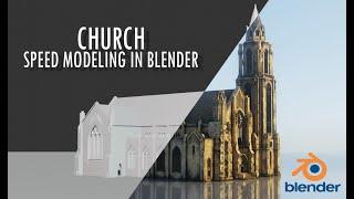 Church Modeling using Reference in Blender 3D - Timelapse