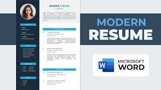 How to Create Resume in MS Word  Modern Resume Template  How to Make CV