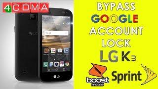 LG K3 LS450 ZV9 SPRINT FRP Google Account Bypass Android 6.0.1 Dec 2017