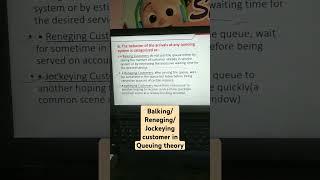 Balking Reneging Jockeying customers in queuing theory #quickrevision #operationmanagement