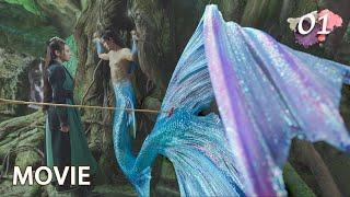 The girl rescued the mermaid who was nailed to the tree by the golden arrow just to get his tail