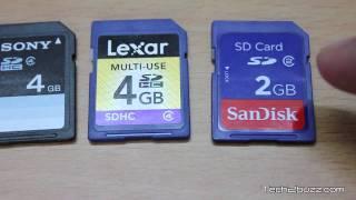 SD  SDHC Card and class speeds