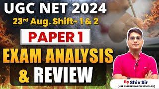 UGC NET 2024 EXAM ANALYSIS & REVIEW  UGC NET PAPER 1 Shift-1  #ugcnetanswerkey2024