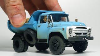 ZIL-130 DUMP TRUCK MMZ-555 how to assemble and paint a scale model