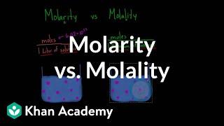 Molarity vs. molality  Lab values and concentrations  Health & Medicine  Khan Academy