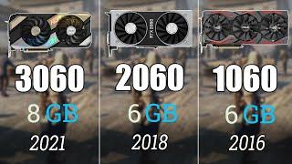 RTX 3060 vs RTX 2060 vs GTX 1060  Test in 9 Games 2K Ultra