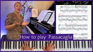 How to play Passacaglia Handel  Halvorsen Piano Tutorial for all levels