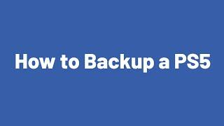 How to Backup data from a PS5