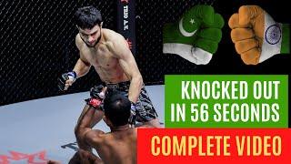 Pakistani ufc fighter knocked indian in 56 seconds  Ahmed Mujtaba Knocked Rahul Raju  Video