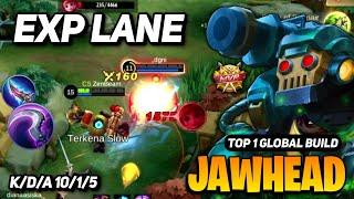 EXP LANE Jawhead Best Build 2023  Jawhead Top 1 Global Build  Mobile Legends