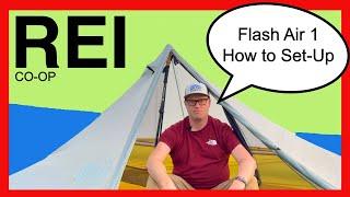 Setting Up The REI Flash Air 1 Trekking Pole Tent Unbelievably Easy backpacking Tent to set Up