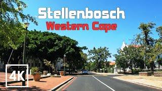 Stellenbosch. Driving through the Beautiful University town Western Cape South Africa