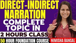 Narration  Direct and Indirect Speech   Complete Topic Class  English Grammar  Nimisha Bansal