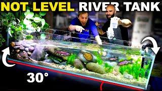 TILTED Fast Flow River Aquarium Cold Water Setup for Super Fast Fish Aquascape Tutorial