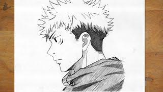 How to Draw Yuji Itadori Side View Step-by-Step  Jujutsu Kaisen Drawing