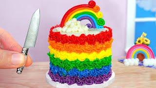  Colorful Miniature Rainbow Cake Decoration  The Best Tiny Buttercream Cake Ever  Mini Cakes