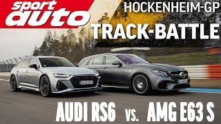 Audi RS6 vs. Mercedes-AMG E63S  Trackbattle Hockenheim-GP sport auto