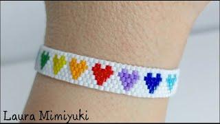 Pulsera corazones  miyuki  Miyuki San Valentín