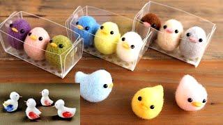 Cute Cotton Bird With Little Babies  How To Make Cotton Bird  Cotton  Craft Cotton Bird