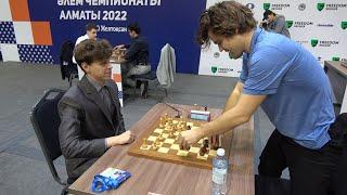 Clever idea - Artemiev is impressed with Carlsens opening preparation  World Blitz 2022