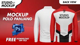 Mockup Polo Panjang Belakang  Tif-Photoshop  Free Download Mockup  Mockup Back