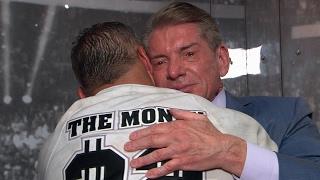 Shane and Mr. McMahons emotional embrace backstage after WrestleMania only on WWE Network