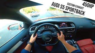 Audi S5 Sportback V6T 450HP - loud exhaust cold start and POV drive with accelerations 4K