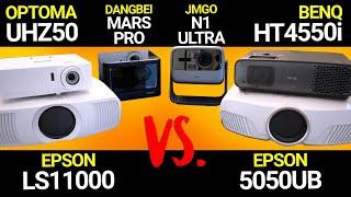 2023 PREMIUM Home Theater Projector Comparison.  BENQ HT4550i Epson LS11000 Optoma UHZ50