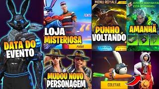 AMANHÃ EVENTO LOJA MISTERIOSA COELHÃO 2 PERSONAGEM NERFADO E PASSE BOYAAH - NOVIDADES FREE FIRE