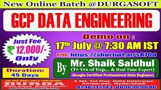 GCP DATA ENGINEERING Online Training @ DURGASOFT