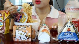 ASMR Mukbang Vlog Convenient Store Food in Korea feat. my son