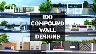 100 Modern Compound Wall Designs  Compound Designs   Boundary Wall Designs